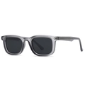 Square polarized sunglasses featuring translucent grey frames and black lenses - Grey Frame Black Grey Lens