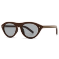 Lunettes de soleil œil-de-chat marron foncé avec verres gris clair et métal - Monture Rouge Vin/Verres Gris Clair