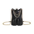Creative black torso-shaped crossbody bag with multi-layer gold and silver chains - Black