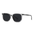 Modern translucent gray square sunglasses for women with dark lenses for sun protection - C3 Grey Frame Black Grey Lens