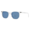 Square transparent clear sunglasses with sea blue lenses and ST-Y15 frame details - C5 Transparent Frame Blue Lens