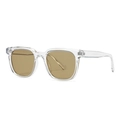 Modern square transparent tea lens sunglasses with a classic retro frame design - Clear Frame Yellow Lens