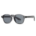 Retro-Sonnenbrille aus grauem Acetat mit dunklen Gläsern und silbernen Diamantnieten - Grauer Rahmen Graue Gläser