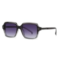 Classic pilot square sunglasses with gradient purple lenses and grey transparent frames - Grey Frame Double Grey