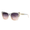 Retro double-bridge aviator sunglasses with gradient grey frame and purple lenses - C3 Gradient Grey Pink Frame Purple Gradient Lens