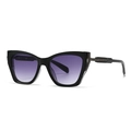Retro aviator square sunglasses with black frame and purple gradient lenses for men and women - Black Frame Gradient Grey Lens