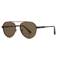 Classic aviator sunglasses with brown gradient lenses and bronze metal frame - Tea Frame Tea Lens