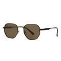 Lunettes de soleil polarisées polygonales avec verres bruns et monture en métal - Monture Thé Verres Thé
