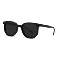 Classic black square frame sunglasses with dark lenses and minimalist design - C1 Black Frame Grey Lens