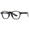 Vintage Boston Sonnenbrille in Schwarz mit silbernen Pfeildetails und Klarglas - Schwarzer Rahmen Klare Gläser
