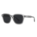 Modern square single bridge sunglasses with translucent grey frame and dark lenses - Grey Transparent Frame Black Grey Lens (C5)