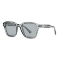 Modern square sunglasses in transparent grey acetate with dark grey tinted lenses - Grey Transparent Frame Light Grey Lens (C6)