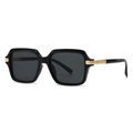 Lunettes de soleil aviateur carrées noires avec monture polie et détails dorés - Noir Gris Accessoires Dorés