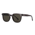 Modern retro square sunglasses with grey transparent frame and dark lenses - Purple Frame Black Tea Lens
