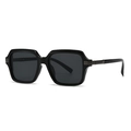 Lunettes de soleil aviateur carrées noires avec verres gris foncé et détails métalliques - Noir Gris Accessoires Gunmetal