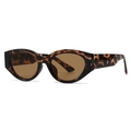 Retro tortoise shell sunglasses with brown lenses in a stylish oval frame design - Tortoise Tea Lens (C4)