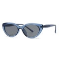 Occhiali da sole vintage cat-eye con montatura in acrilico blu trasparente e lenti - Montatura Blu Lenti Grigie