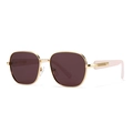Lunettes de soleil polarisées pour hommes avec monture dorée et verres carrés bordeaux - Monture Or Rouge Vin