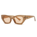 Lunettes de soleil ovales tendance avec monture écaille et détails logo en métal - Monture Champagne Verres Orange