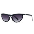 Lunettes de soleil œil de chat noires avec verres dégradés violets et rivets argentés - Noir Double Gris