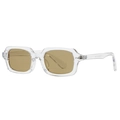 Retro rectangle sunglasses with transparent frames and brown lenses for women fashion - Transparent Tea (C3)