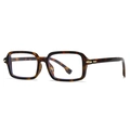 Classic tortoise shell square frame sunglasses with golden metal accents and retro design - Tortoise Frame Clear Lens
