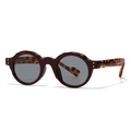 Retro sunglasses with dark red-brown wavy frames and tortoiseshell temples - Wine Red Frame Light Grey Lens