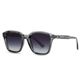 Square translucent grey sunglasses with gradient lenses and arrow metal accents - Grey Frame Grey Lens (C3)