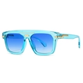 Modern oversized square sunglasses in translucent lake blue with gradient blue lenses - C6 Blue Frame Blue Lens