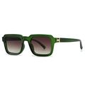 Modern square sunglasses with green transparent frames and gradient lenses for men - Transparent Green Frame Tea Lens
