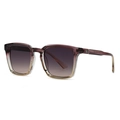 Vintage oversized square sunglasses featuring a purple and amber gradient frame design - C2 Purple Frame Purple Lens