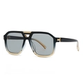 Moderne Retro-Sonnenbrille für Herren mit schwarzem bis gelbem Farbverlauf-Rahmen - Verlauf Schwarz Tee Rahmen Hellgraue Gläser (C3)