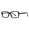 Quadratische schwarze Sonnenbrille mit klaren Gläsern und silbernen Metalldetails - Schwarzer Rahmen Klare Gläser