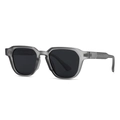Modern retro round sunglasses with translucent gray frames and dark gray lenses - Grey Frame Grey Lens (C5)