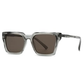Modern square sunglasses in transparent smoke grey frames with dark tinted lenses - C5 Gray Frame Tea Lens