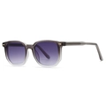 Polygon sunglasses with purple gradient lenses and grey transparent frames - Tea to Transparent Frame Double Gray Lens