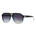 Modern oversized sunglasses with gradient green frame and purple gradient lenses - Gradient Green Frame Double Grey Lens (C5)