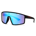 Occhiali da sole sportivi polarizzati quadrati con montatura nera opaca e lenti blu - C3 Montatura Nera con Lenti Blu