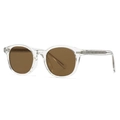 Lunettes de soleil rondes rétro avec monture en acétate transparent et verres marrons - Monture Transparente Verres Marrons
