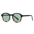 Vintage zonnebril met zwart-tortoise kleurverloop en lichtgroene glazen - Zwart Hawksbill Gradiënt Frame Groene Lenzen (C2)