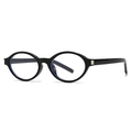 Classic black oval polarized sunglasses for men and women with polished finish frames - Black Frame Clear Lens