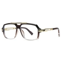 Lunettes de soleil aviateur oversize avec monture dégradé marron et détails dorés - Monture Thé Verres Transparents (C10)
