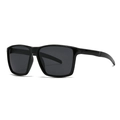 Classic square black polarized sunglasses with glossy frame for men, outdoor style - Bright Black Grey