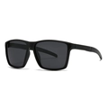 Classic square polarized sunglasses in matte black with dark lenses for outdoor activities - Sand Black / Black Grey
