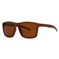 Modern square polarized sunglasses in transparent brown frame for men and women - Tea Frame Tea Lens