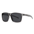Lunettes de soleil carrées polarisées avec monture taupe translucide et verres gris - Monture Grise Verres Gris