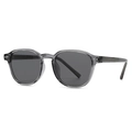 Retro round frame sunglasses with translucent smoky grey frame and dark grey lenses - Grey Frame Grey Lens