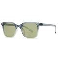 Modern square double-bridge sunglasses with gradient blue-green frames and green lenses - Blue Green Gradient/Green Lens
