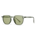 Retro-Sonnenbrille mit quadratischem Doppelsteg, olivgrünem Rahmen und dunklen Gläsern - C7 Grüner Rahmen Grüne Gläser
