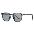 Lunettes de soleil rétro monture ronde gris translucide avec verres foncés chic - Monture Grise Verres Gris